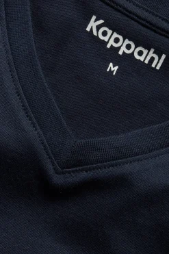T-shirt z dekoltem w szpic, z bawełny