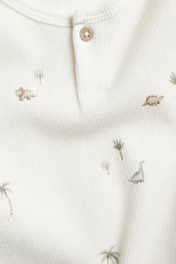T-shirt z długim rękawem, o strukturze wafla