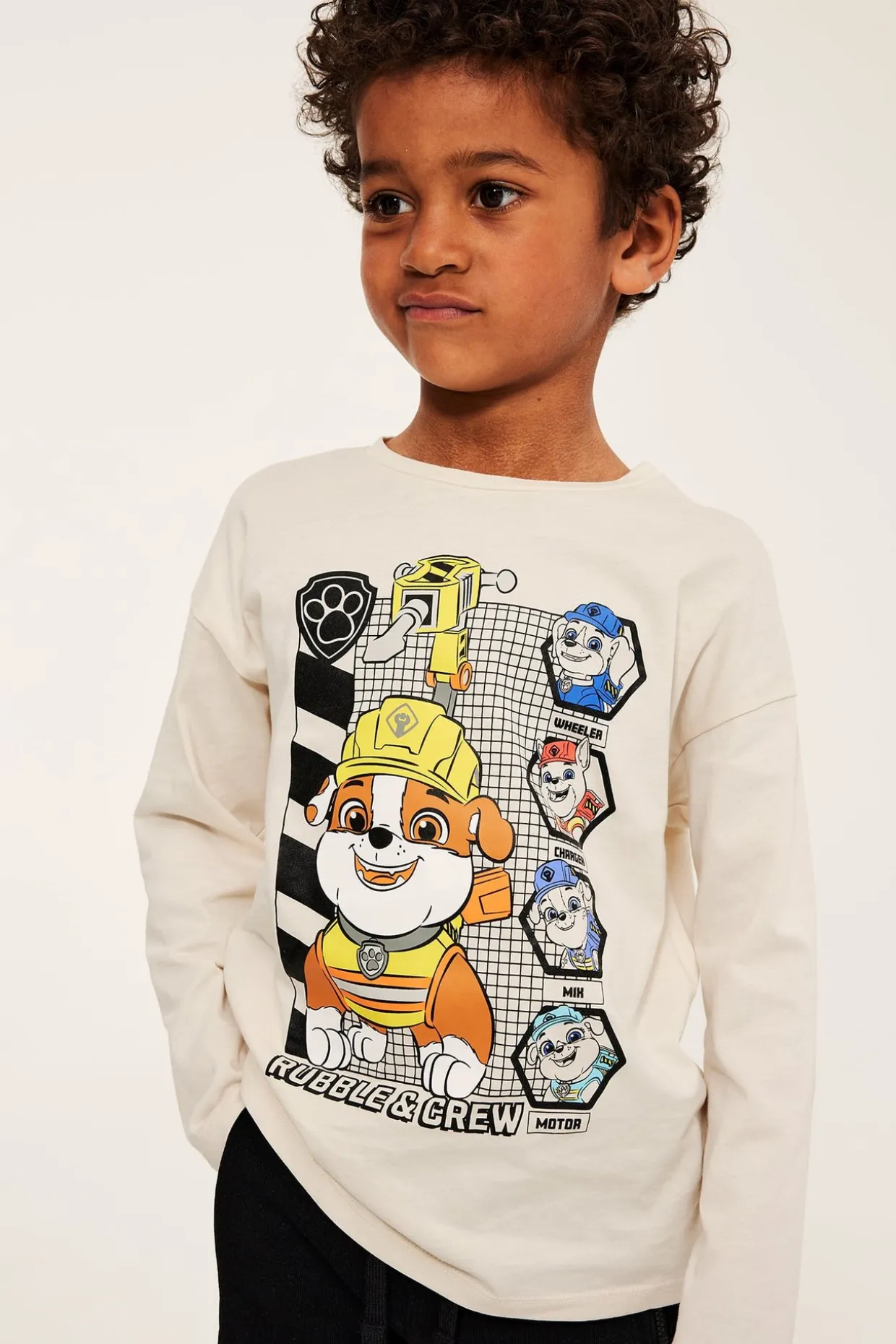 T-shirt z długim rękawem, z motywem Rubble’a z „Psiego Patrolu”