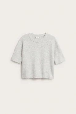T-shirt z dzianiny o drobnym splocie