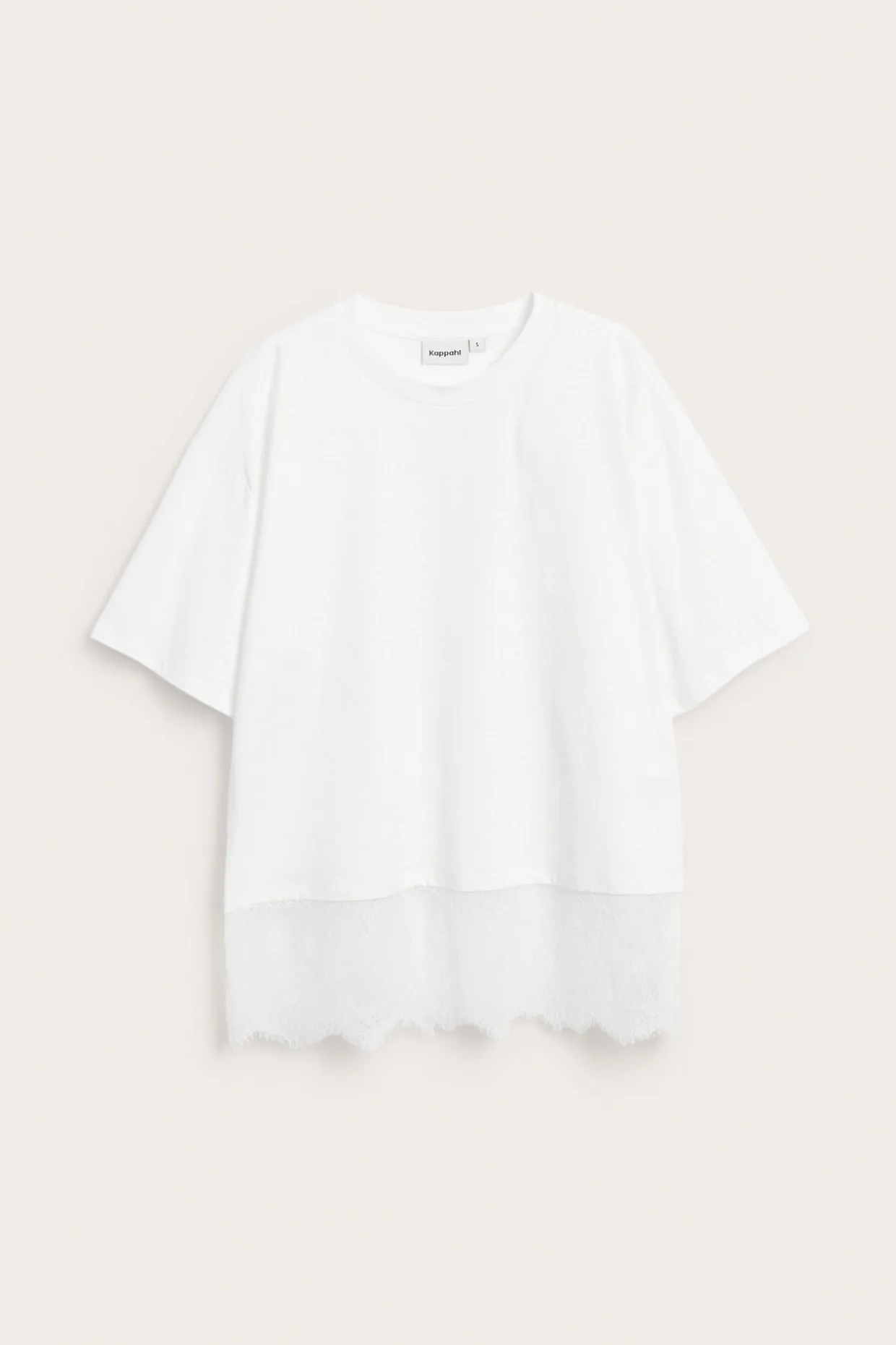 T-shirt z koronkową krawędzią