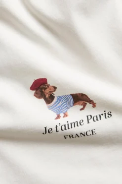 T-shirt z nadrukiem „Je t'aime Paris”