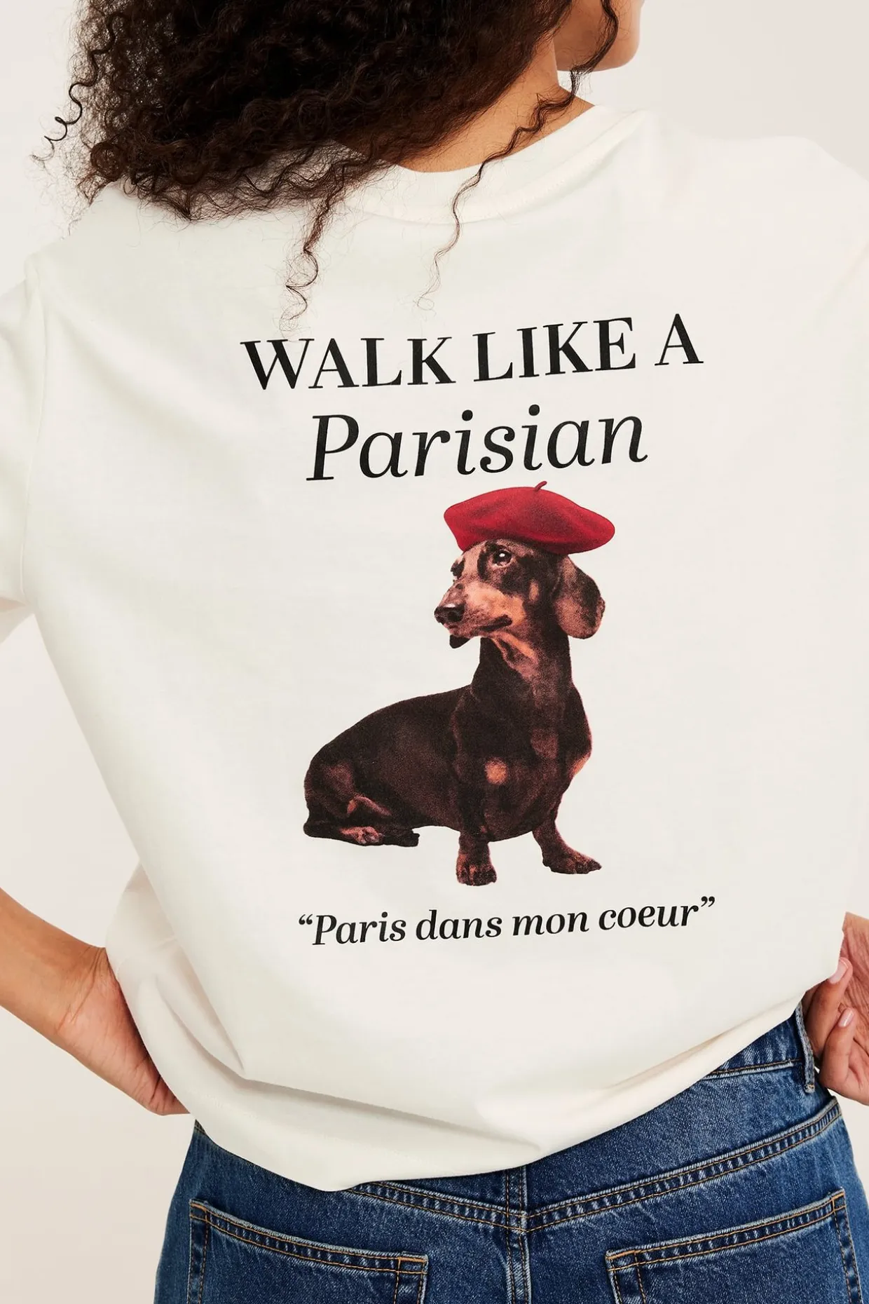 T-shirt z nadrukiem „Je t'aime Paris”