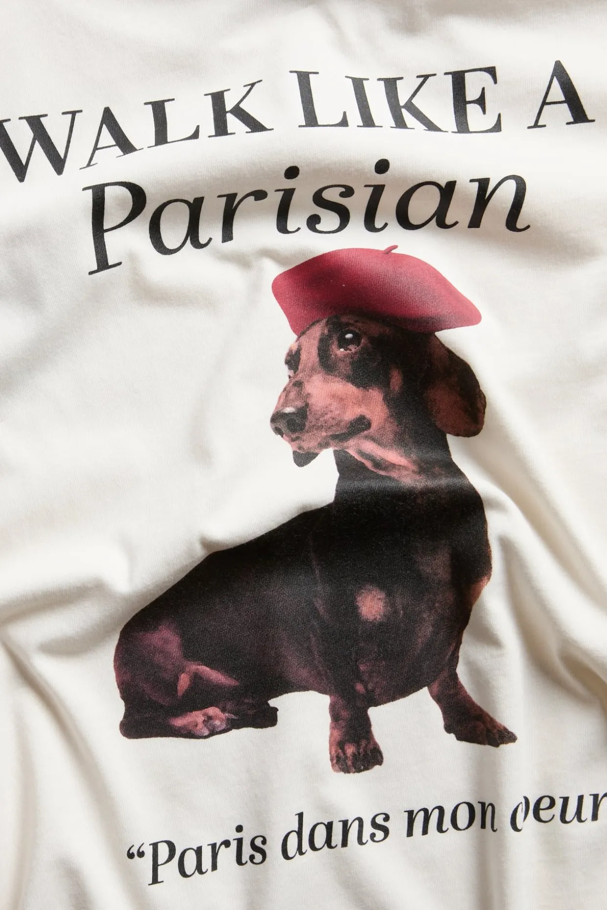 T-shirt z nadrukiem „Je t'aime Paris”
