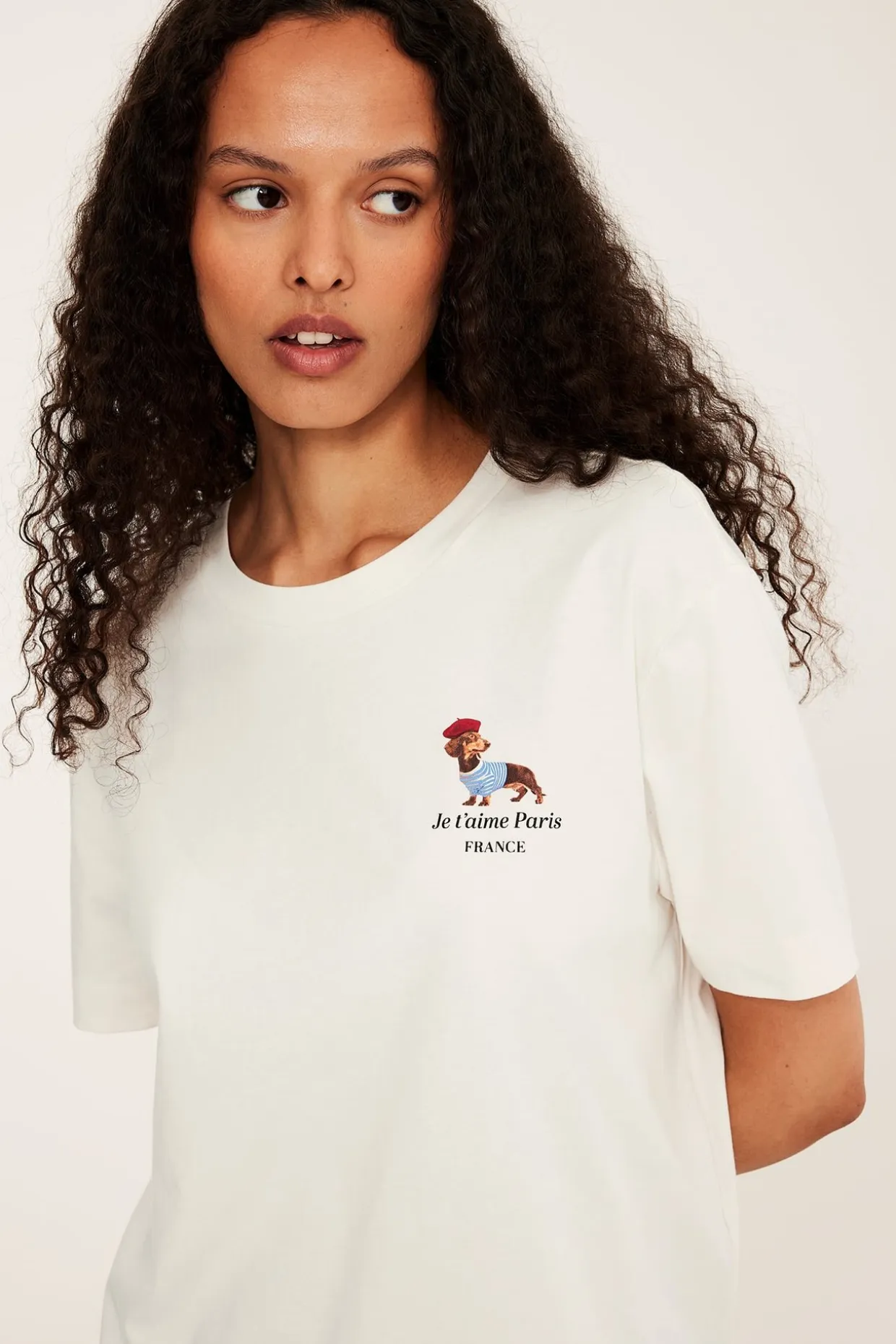 T-shirt z nadrukiem „Je t'aime Paris”