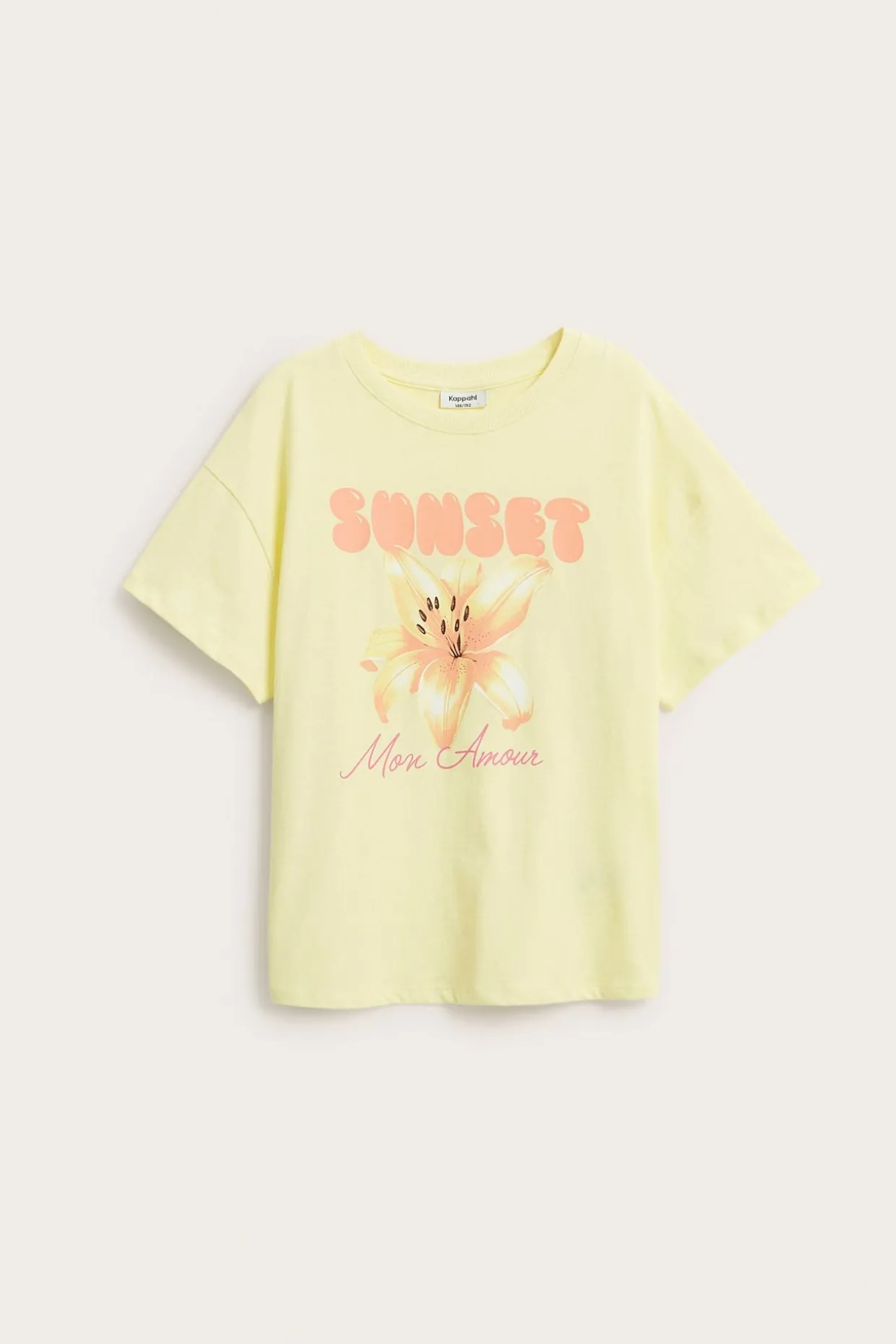 T-shirt z nadrukiem tekstowym i kwiatowym
