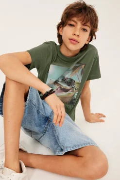 T-shirt z nadrukiem, z trykotu bawełnianego