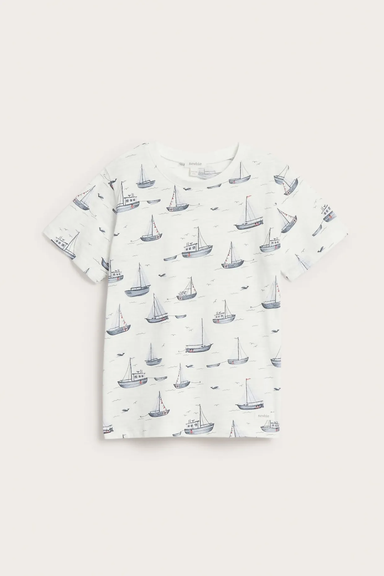 T-shirt z trykotu slub, w żaglówki