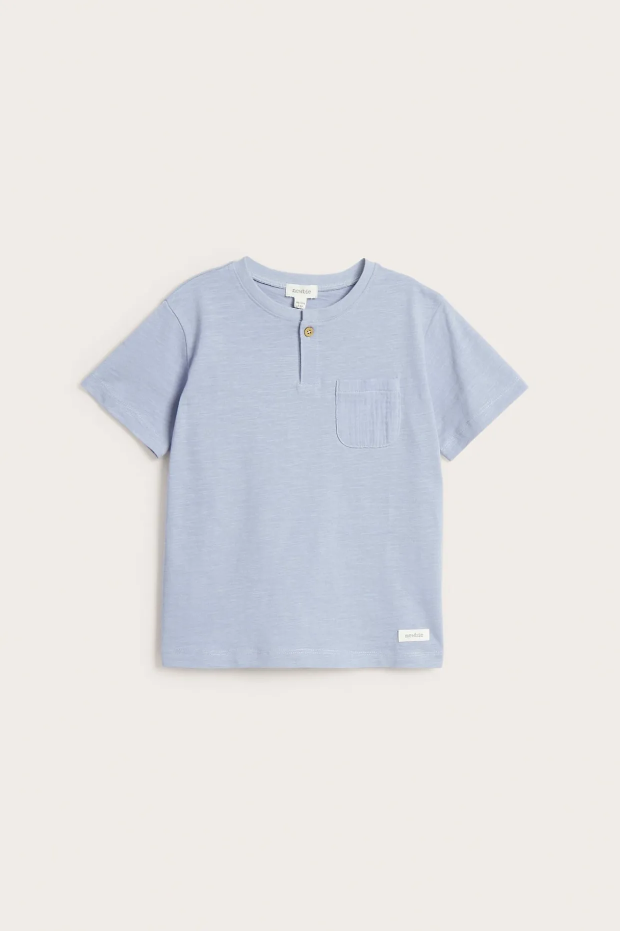 T-shirt z trykotu slub, z kieszonką
