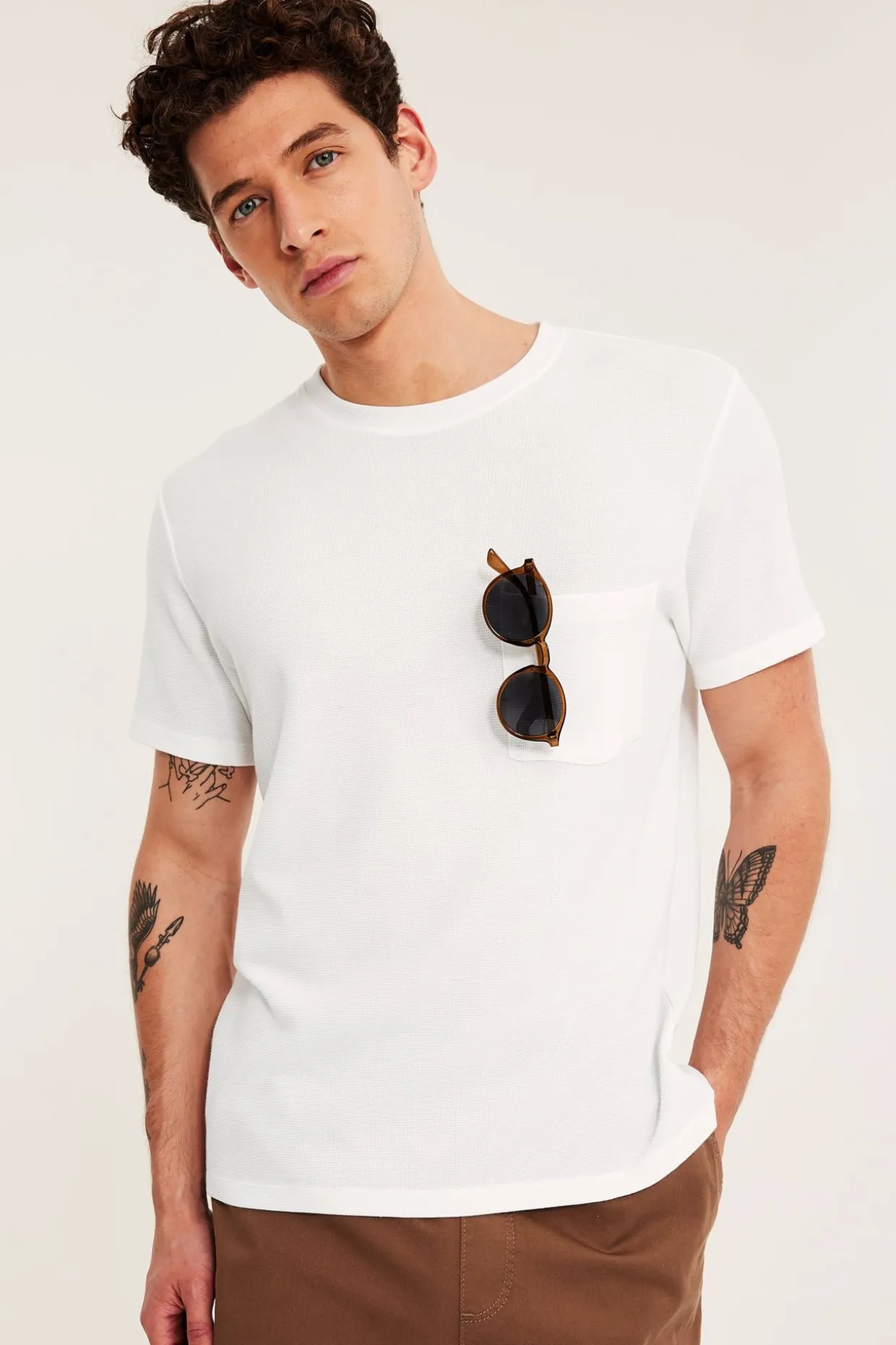 T-shirt z wzorem strukturalnym, regularny krój