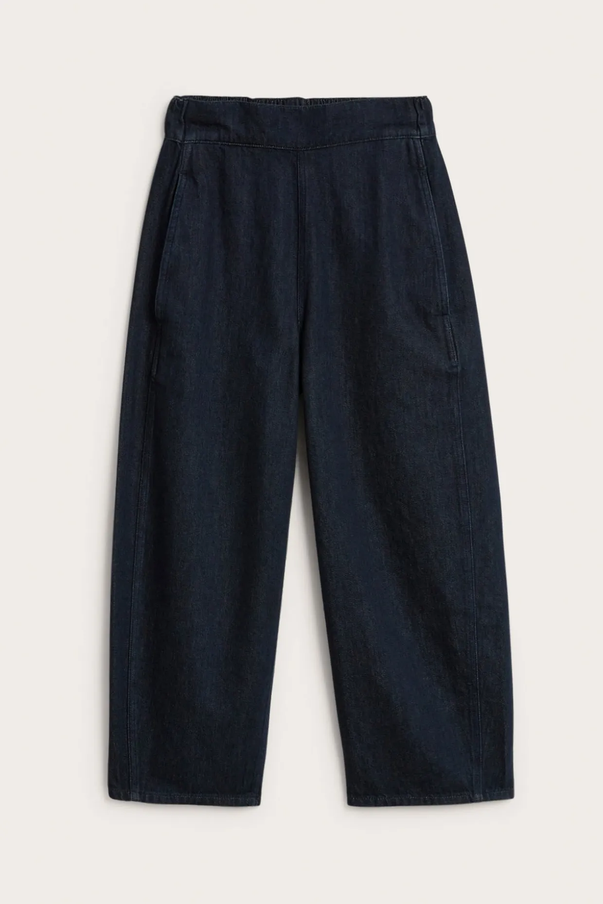 Wciągane jeansy barrel fit cropped