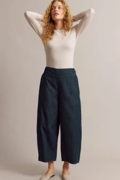 Wciągane jeansy barrel fit cropped