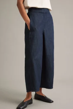 Wciągane jeansy barrel fit cropped